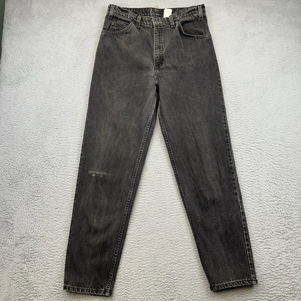 Vintage Levis 550 Jeans Mens 34x32 Black Tapered Leg Relaxed Fit Batwing USA 90s